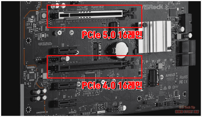 메인보드에 적용된 PCIe 4.0과 PCIe 5.0