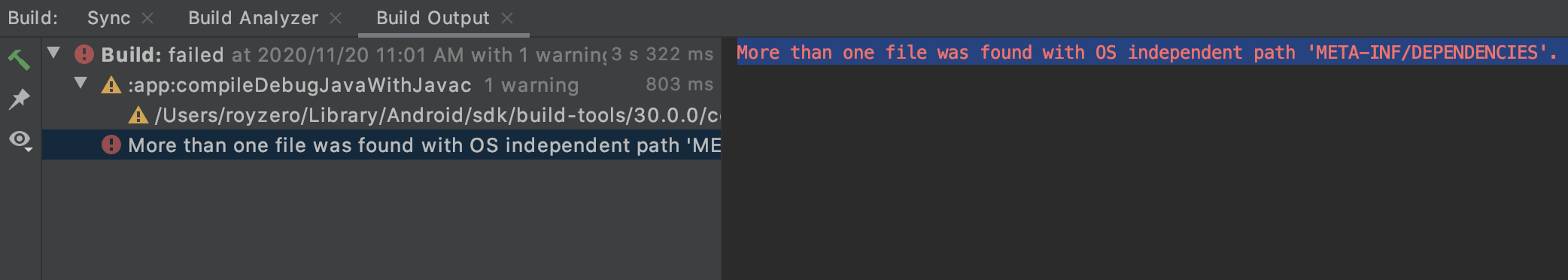  [Android] More than one file was found with OS independent path 'META-INF/DEPENDENCIES'.