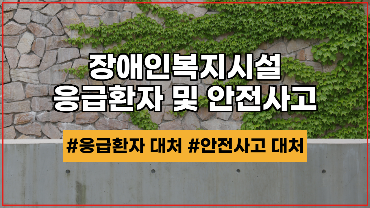  장애인복지시설 응급환자 발생 및 안전사고 시 조치사항, 의약품 관리