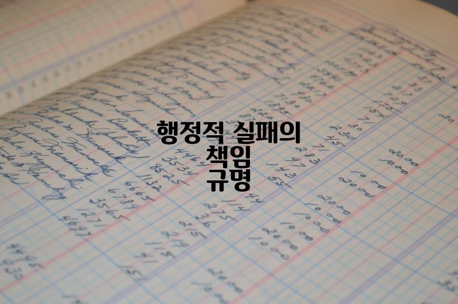 행정적 실패의 책임 규명