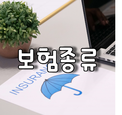 프린트된 보험글씨와 우산