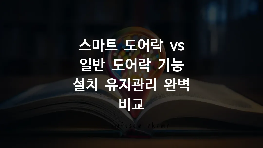 스마트 도어락 vs 일반 도어락 기능 설치 유지관리 완벽 비교