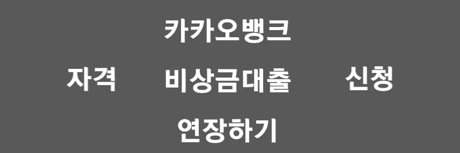 카카오뱅크 비상금대출 연장