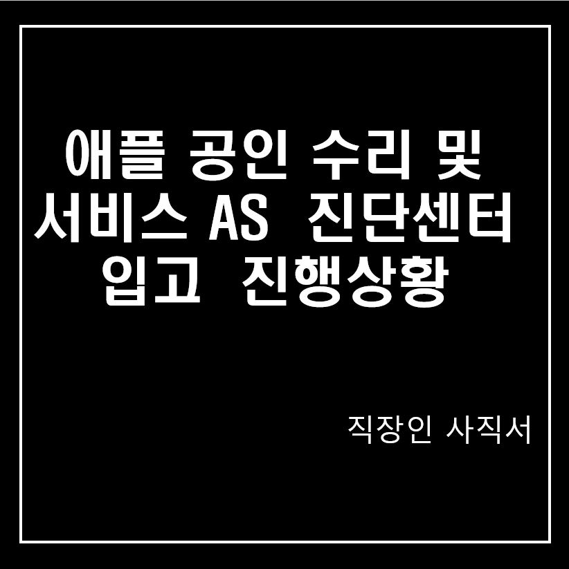  애플 서비스 AS  진단센터 입고  진행상황