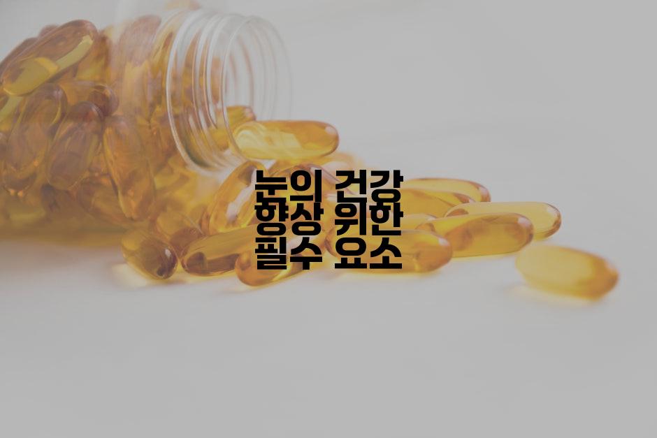 눈의 건강 향상 위한 필수 요소