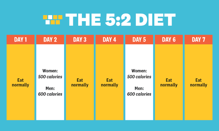 5:2 다이어트 (2일 다이어트, 1주일 기준)