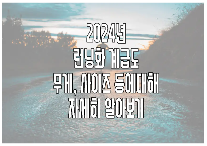 런닝화 계급도에 관한 글 보러 가기 링크 사진