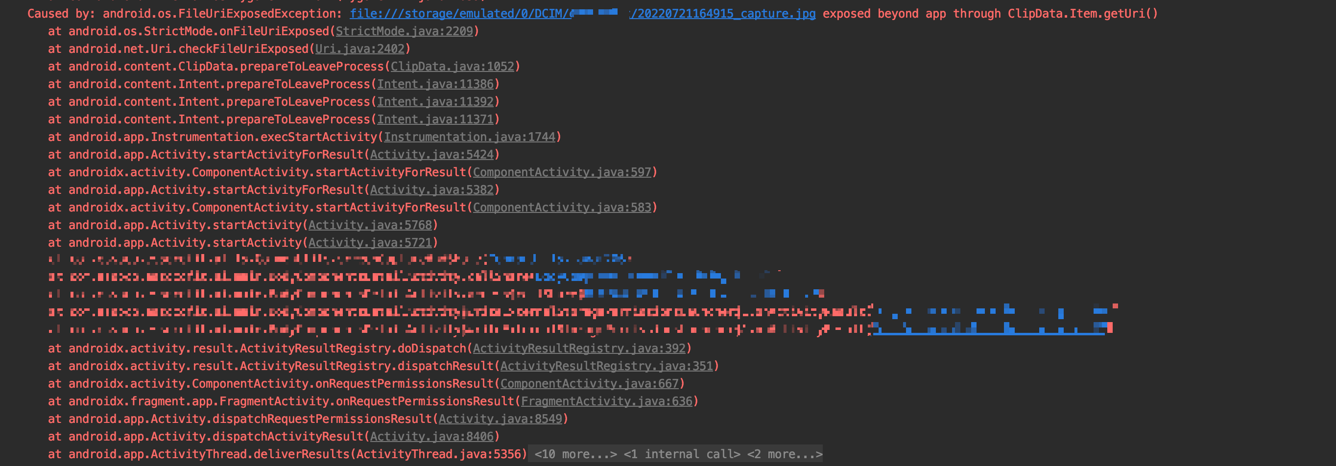  [Android] exposed beyond app through clipdata.item.geturi 에러 해결