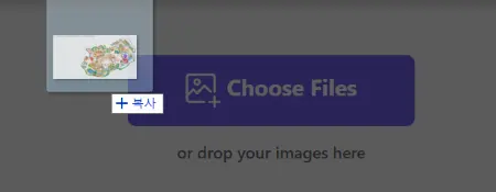 인식되지 않을 때는 이미지를 Choose Files에 드래그 하는 화면