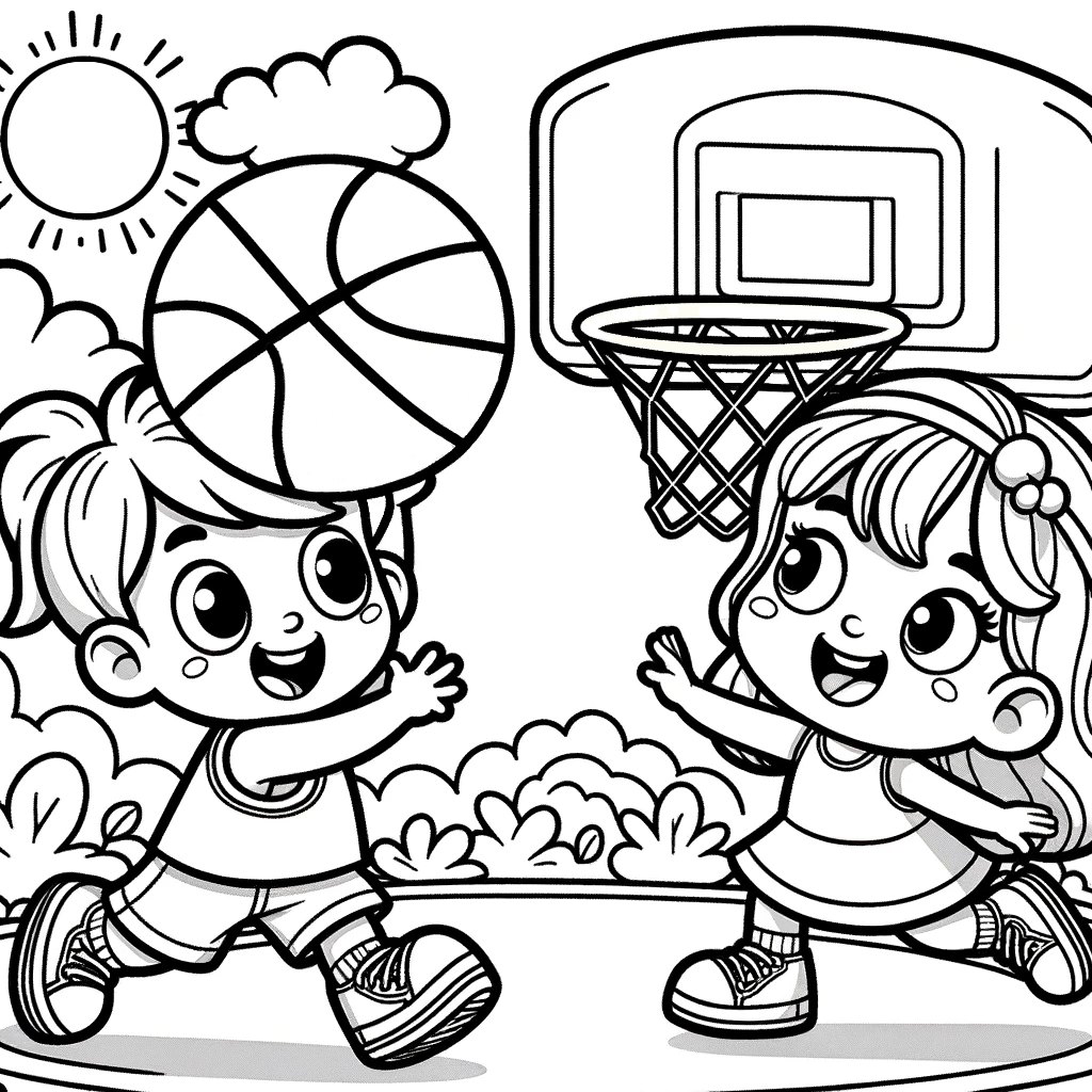 농구 색칠공부 도안 basketball coloring page