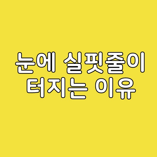  눈에 실핏줄이 터지는 이유
