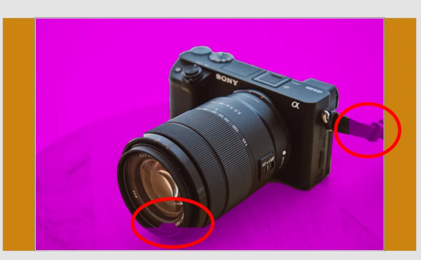 파워포인트의 그림 서식에서 배경 제거를 실행한 모습