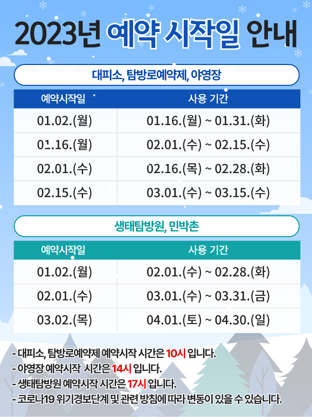  국립공원예약통합시스템 이용하기(feat. 2023년 예약 시작)