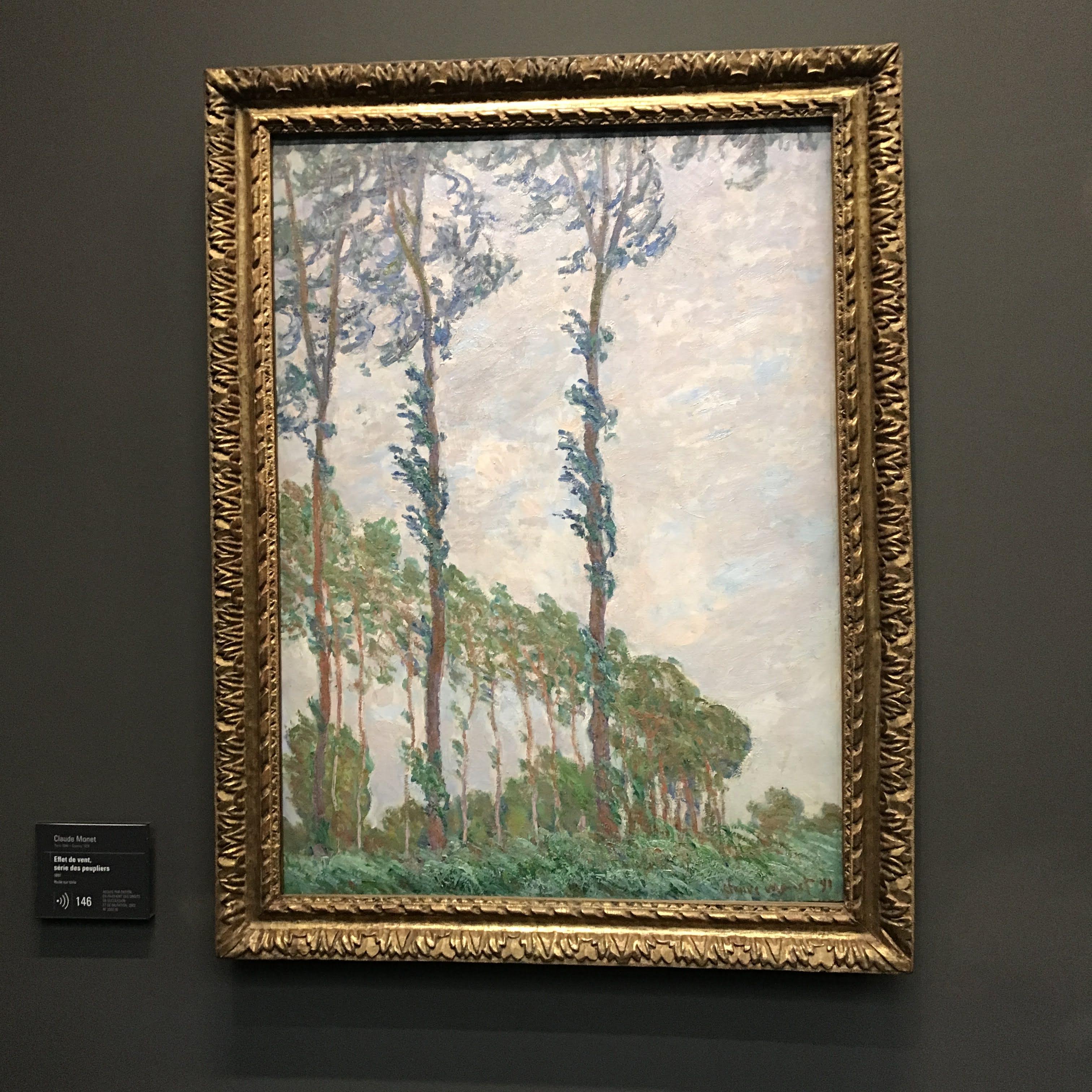 Monet&#44; Effet de vent&#44; s&eacute;rie des peupliers&#44; huile sur toile&#44; 1893