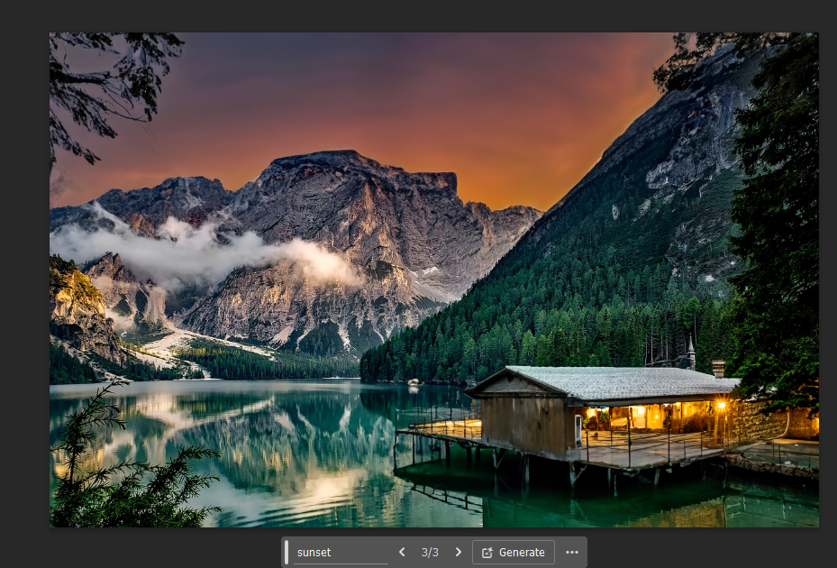 하늘 노을로 변한 이미지