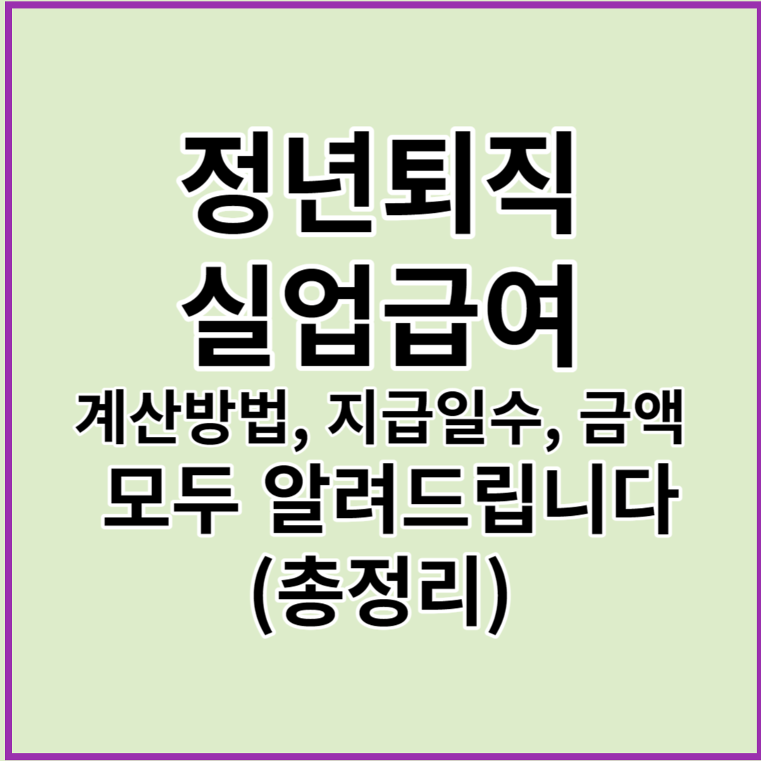 정년퇴직 실업급여