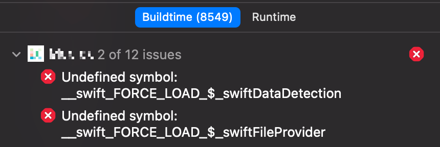  [ReactNative][Xcode] Undefined symbol: __swift_FORCE_LOAD_$_... 빌드 에러 발생