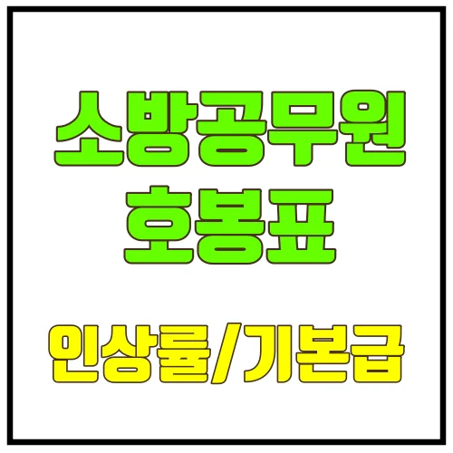 소방공무원호봉표인상률