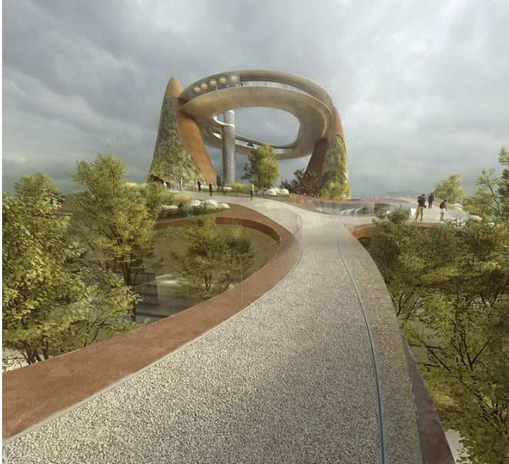 노아의 방주 컨셉의 이탈리아 밀라노의 &#39;지식의 나무&#39; 도서관 Noa* tops library concept in milan with organic roof ring + blossoming park