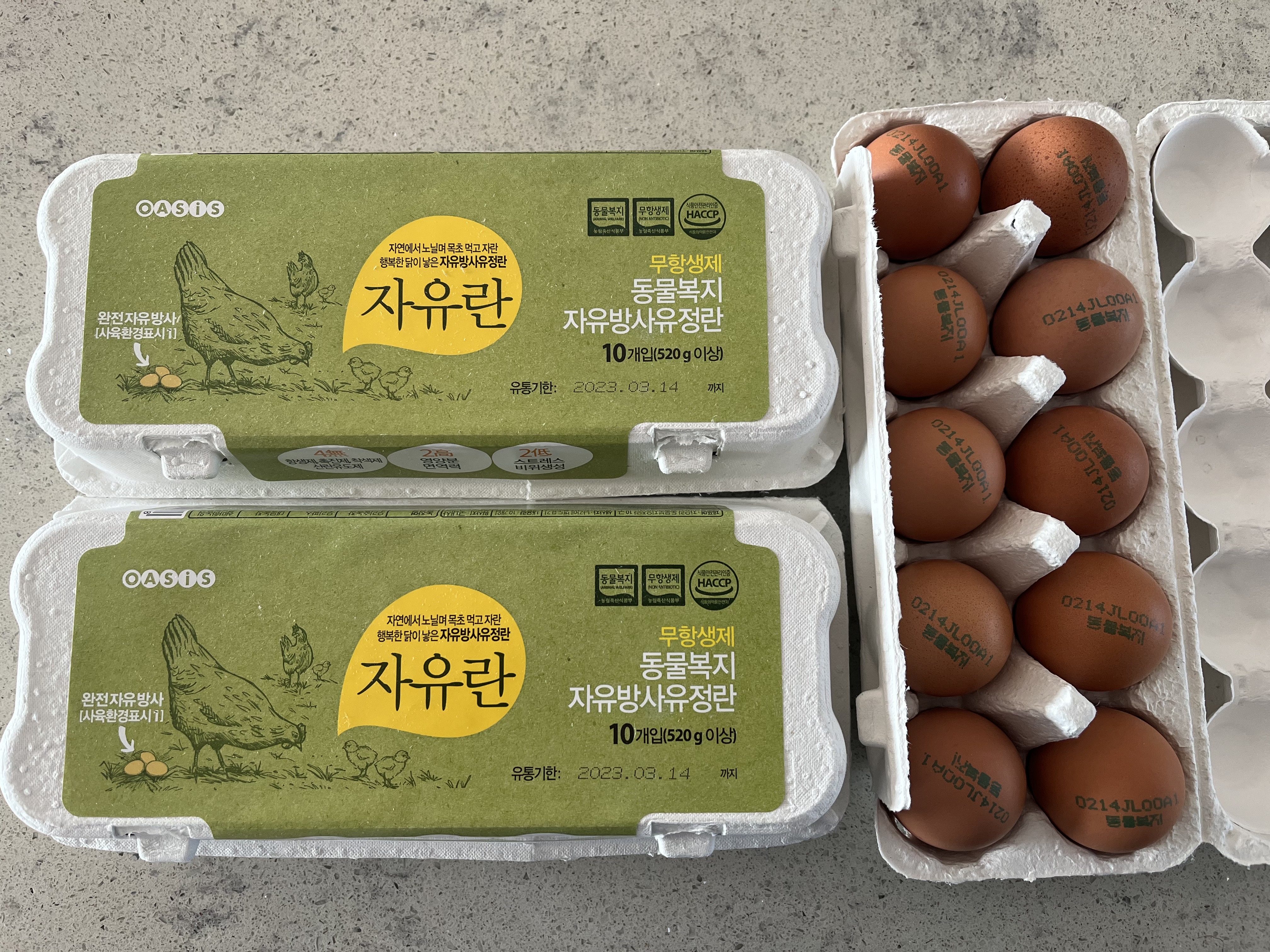 달걀 껍질 #1 무방출 동물 복지 수정란