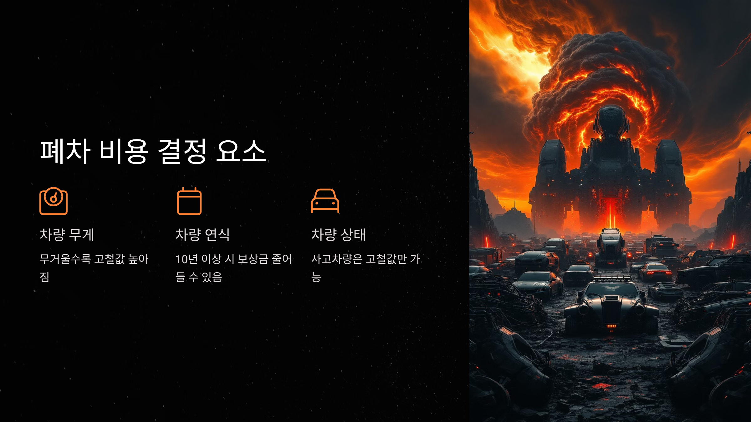 폐차 비용 결정 요소