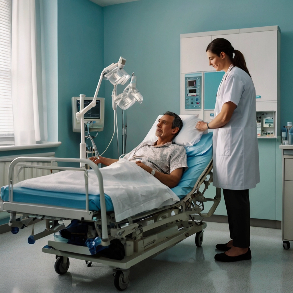 a photo of a doctor examining a patient