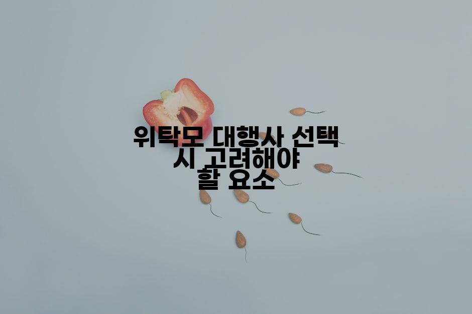 위탁모 대행사 선택 시 고려해야 할 요소