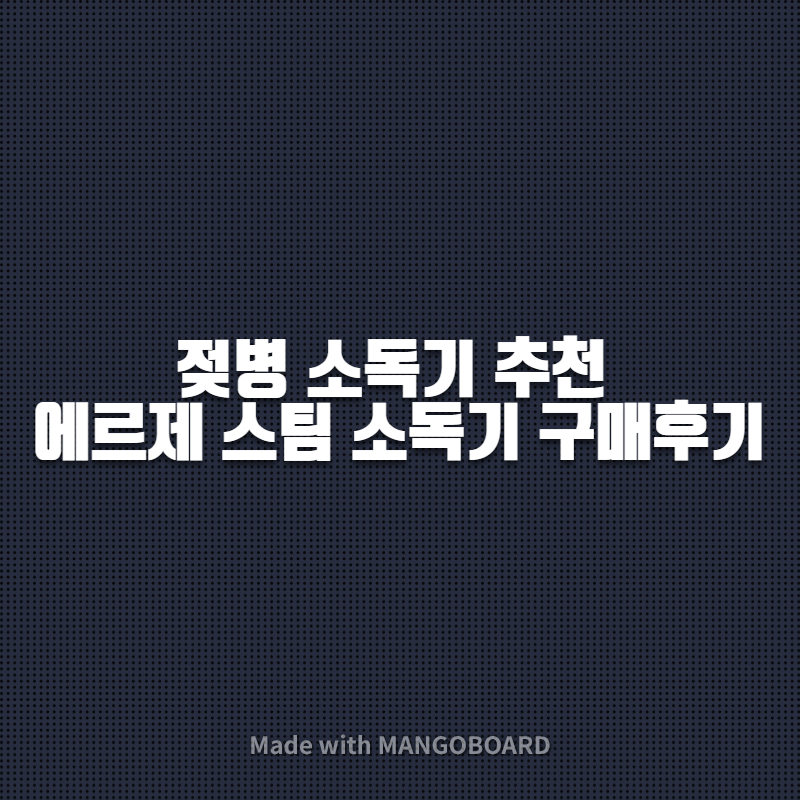  젖병 소독기 추천 에르제 스팀 소독기 구매 후기