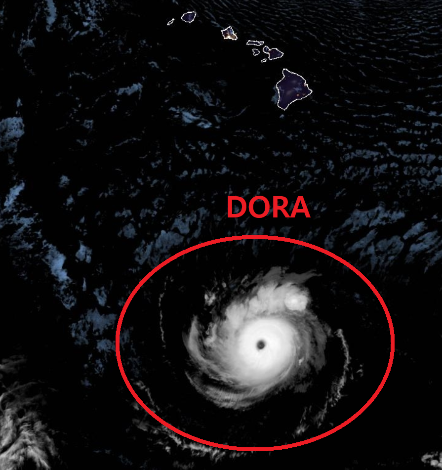하와이 허리케인 도라 위성 영상