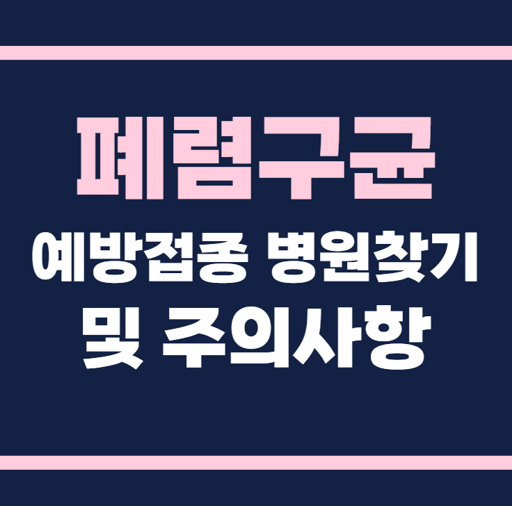 폐렴구균 예방접종 무료 병원찾기 주의사항