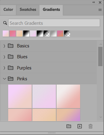 포토샵 색상 조정 방법 - Gradients 패널