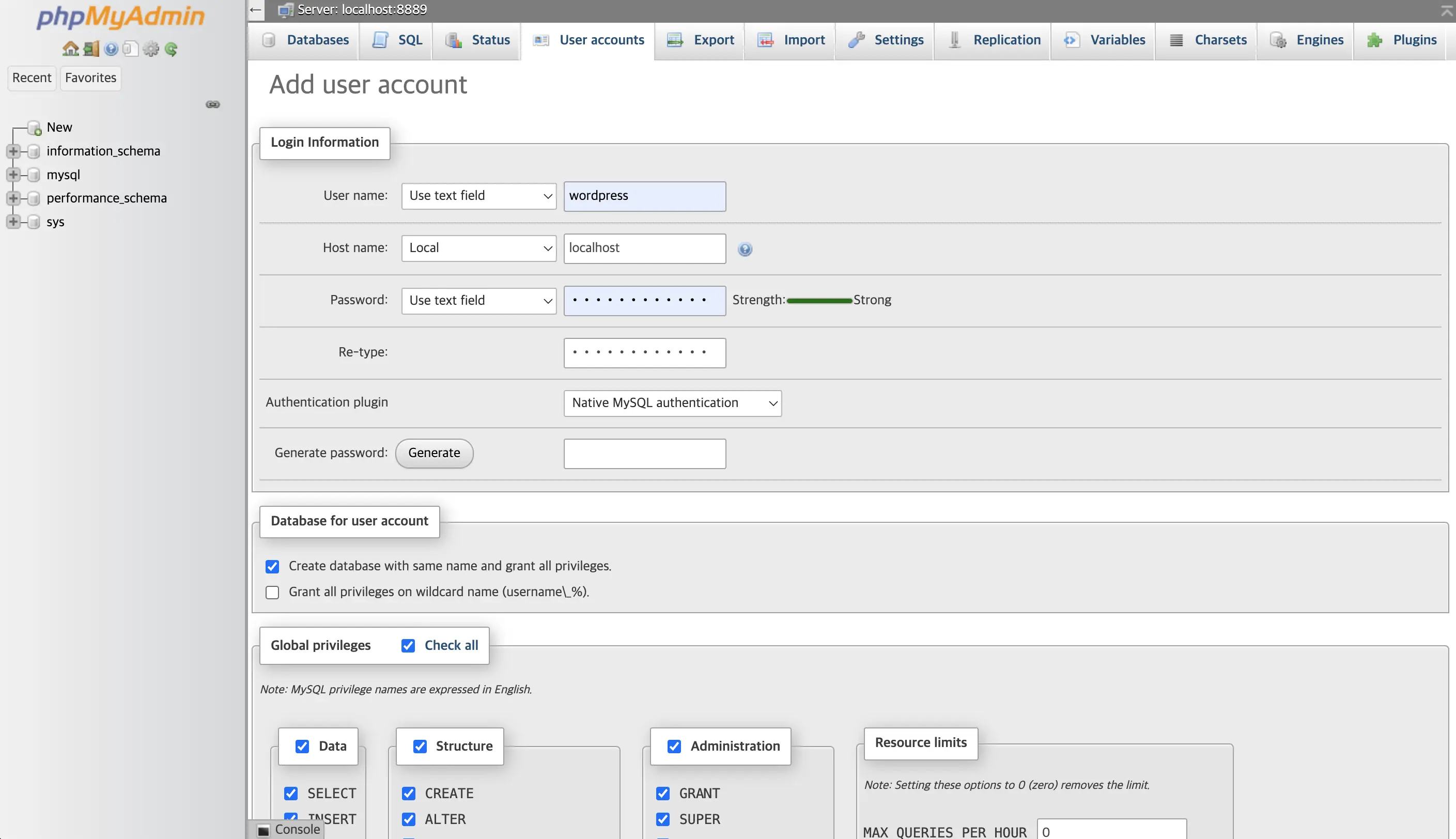 MAMP_MySQL_phpMyAdmin화면_DB유저및DB생성