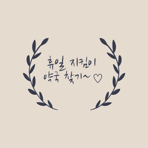  휴일 지킴이 약국 찾기 ~ 