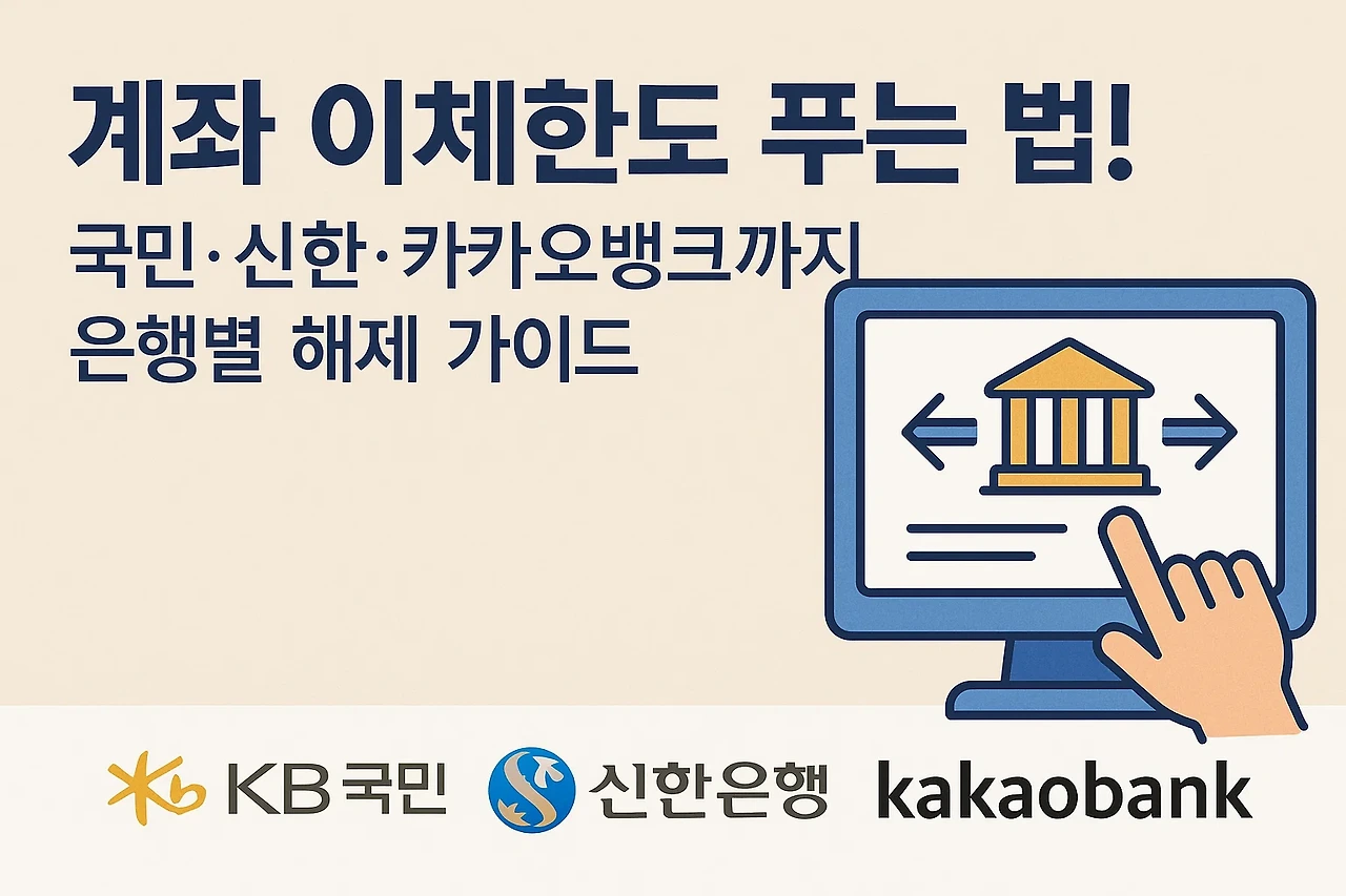은행별 한도제한계좌 해제 방법 안내 이미지