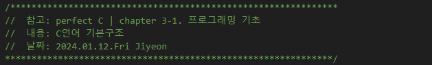  [ C언어 ] 문장, 블록, 주석처리하기
