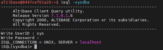  [docker]도커 altibase 7.1 구축 알티베이스 설치, 구축, 삭제, 신규