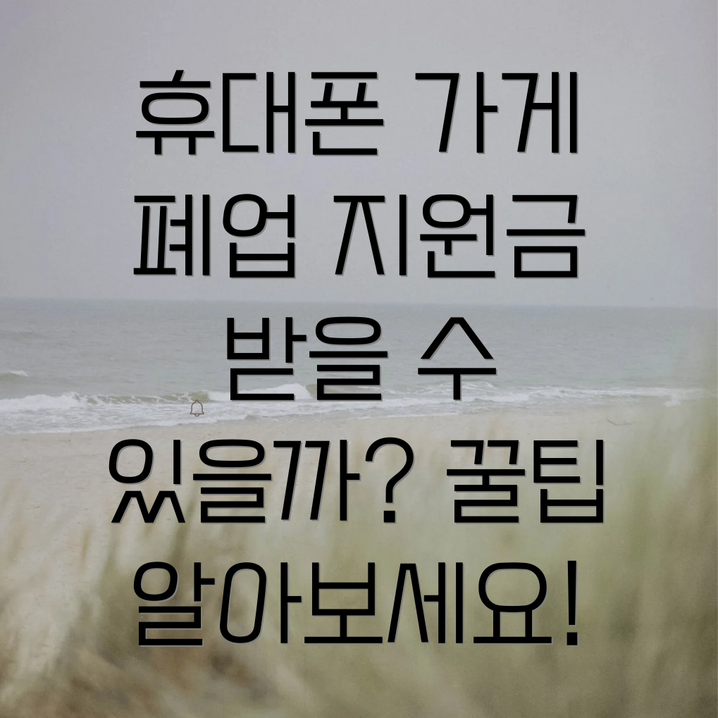 휴대폰 폐업 지원금