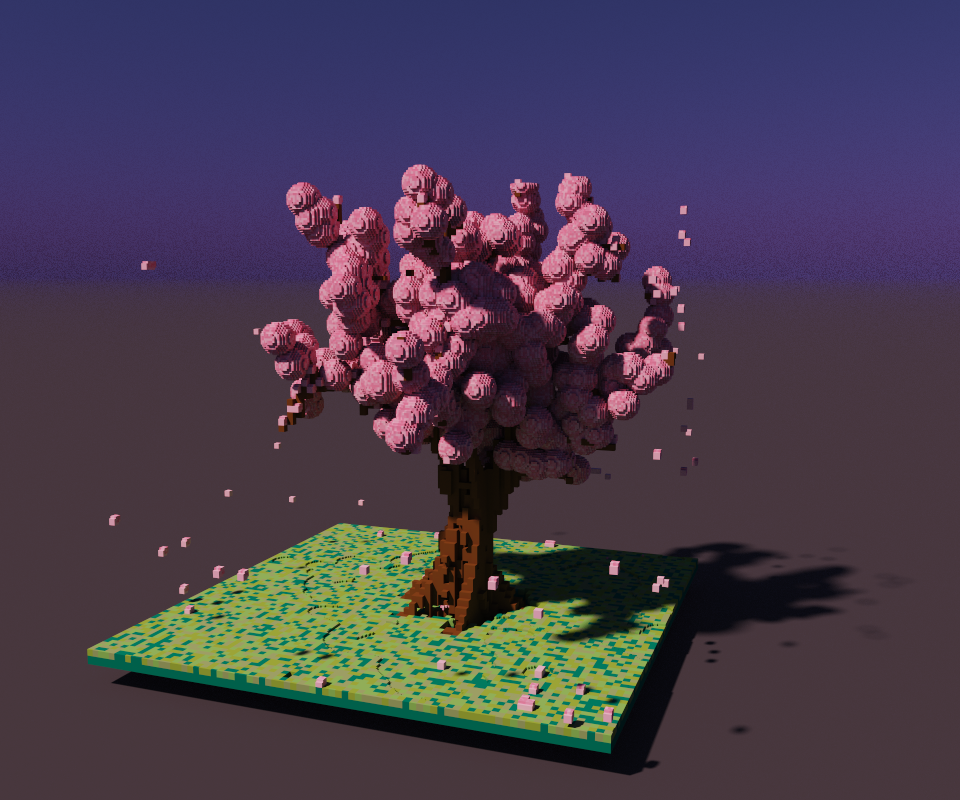 #voxel #magicavoxel #벚꽃나무 #벚꽃 #매지카복셀 #복셀 #마노 #마노의그림 #mano