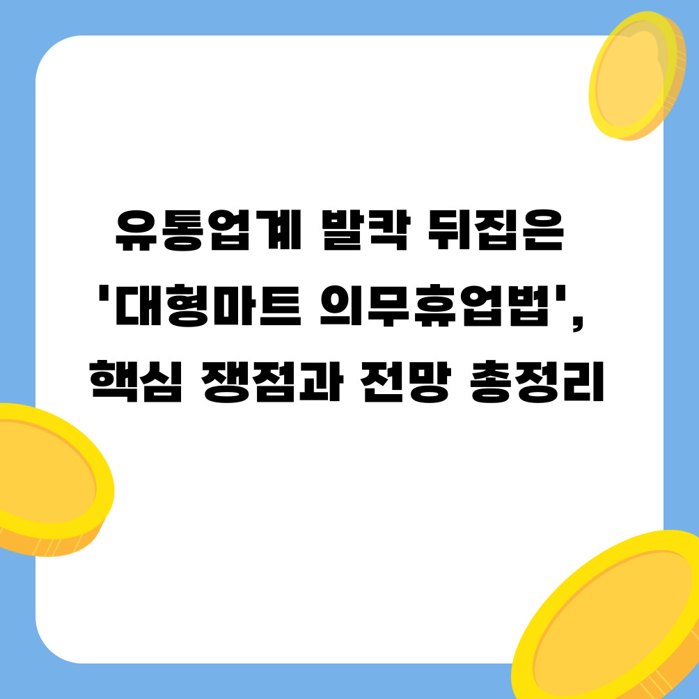 유통업계 발칵 뒤집은 '대형마트 의무휴업법', 핵심 쟁점과 전망 총정리