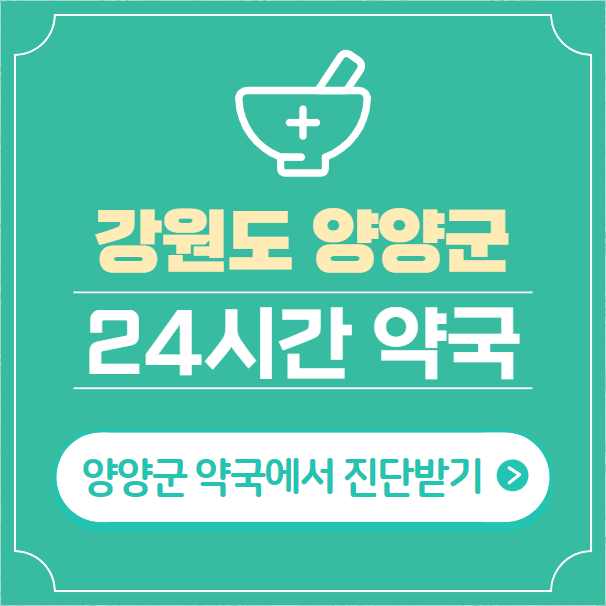  양양군 24시간 약국 찾기 | 휴일 야간 심야 일요일 당번약국 9곳