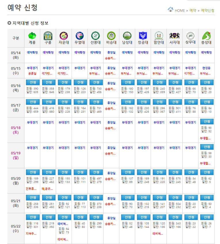 육군 체력단련장 PC 예약방법