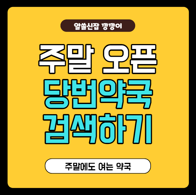  토, 일요일 주말에 여는 당번약국 찾는 방법