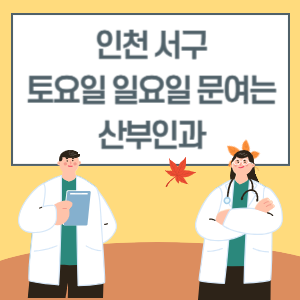 인천 서구 토요일 일요일 산부인과 진료 병원 리스트