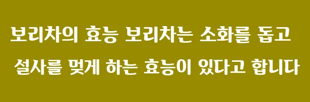 보리차의 효능 보리차는 소화를 돕고 설사를 멎게 하는 효능이 있다고 합니다