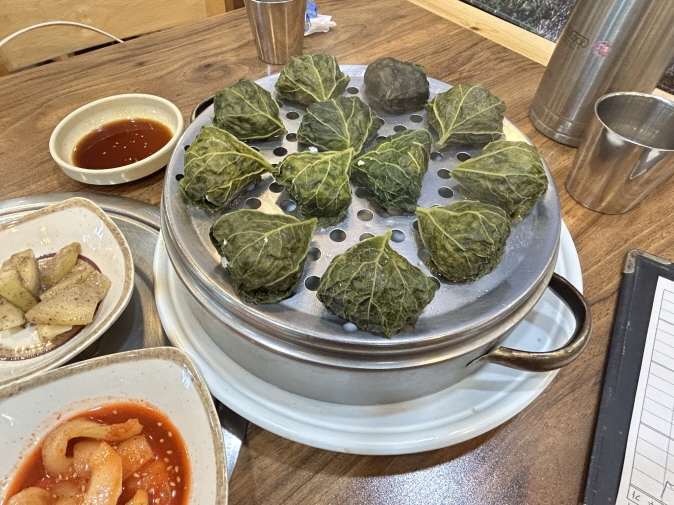 삼채곰취만두