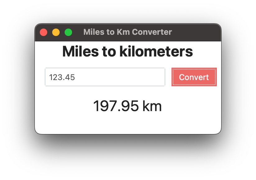 [Python] GUI 프로그래밍 - Miles to kilometers 변환기 — 오늘도 즐겁게