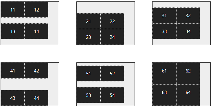 교차축에서 플렉스 항목 간의 간격 지정
