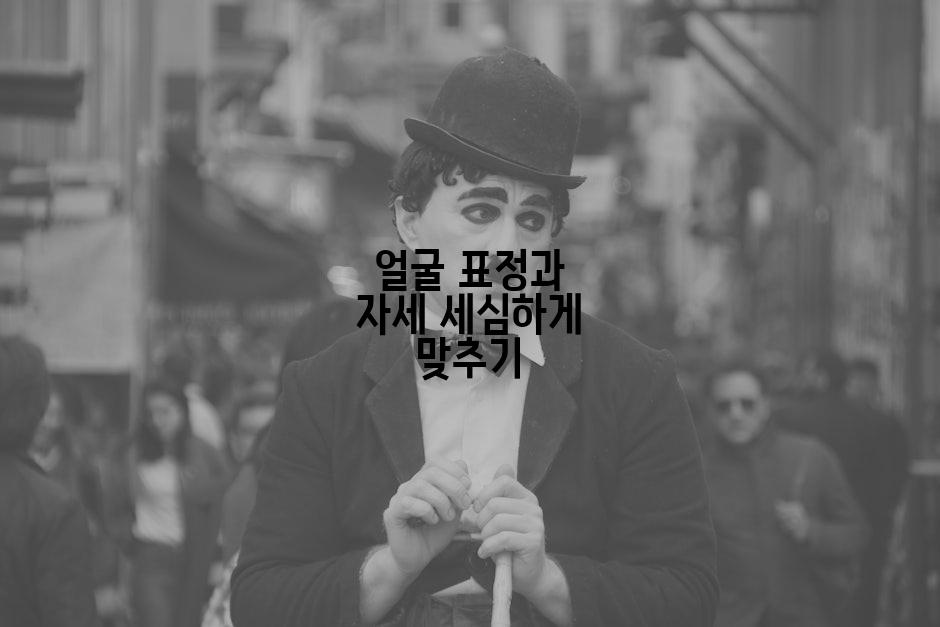 얼굴 표정과 자세 세심하게 맞추기
