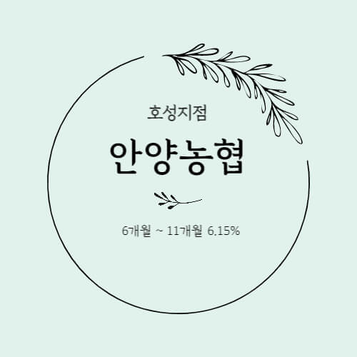  안양호성지점농협 특판 정기예금 6개월 ~ 11개월 6.15% 가입하기