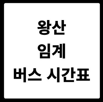 왕산 임계 버스 시간표